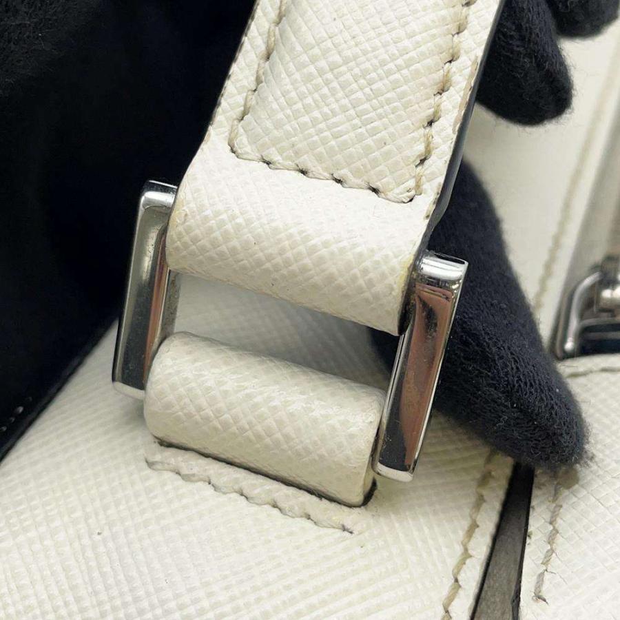 プラダ ショルダーバッグ サフィアーノ レザー PRADA メンズ 白 【安心