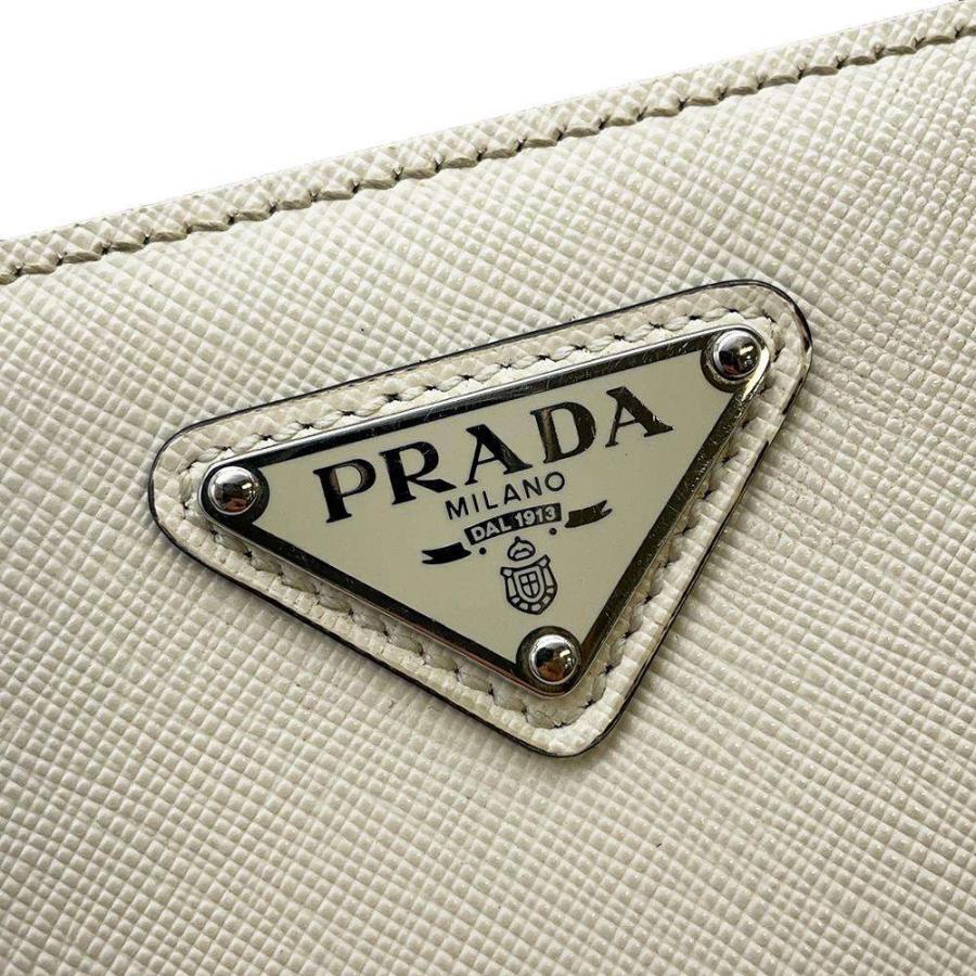 プラダ ショルダーバッグ サフィアーノ レザー PRADA メンズ 白 【安心
