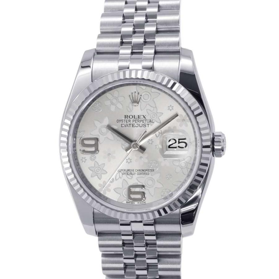 ROLEX デイトジャスト 116234 レア文字盤 ロレックス デイトジャスト 116234 ROLEX 腕時計 シルバーフラワー文字