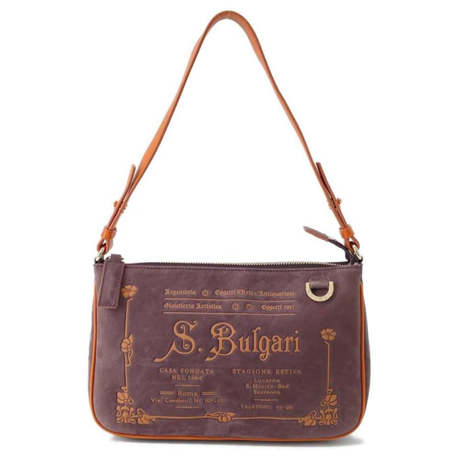 ブルガリ ショルダーバッグ ロゴ スエード BVLGARI ワンショルダー 