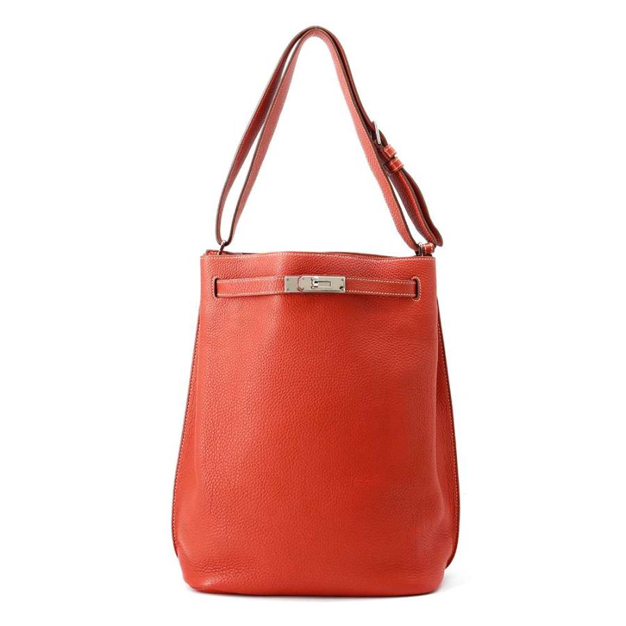 中古 エルメス HERMES レディース ショルダーバッグ ブラッシュ/ルージュピヴォワンヌ トリヨンクレマンス エルメス ショルダーバッグ ソーケリー26 ルージュピヴォワンヌ