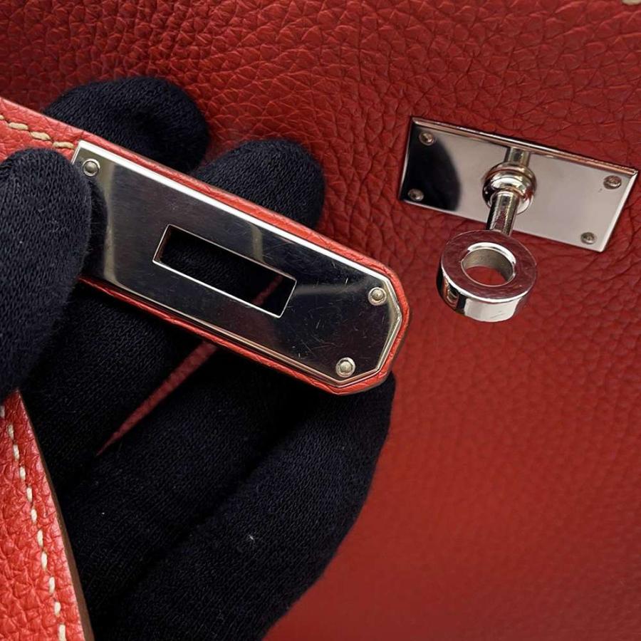 中古 エルメス HERMES レディース ショルダーバッグ ブラッシュ/ルージュピヴォワンヌ トリヨンクレマンス エルメス ショルダーバッグ ソーケリー26 ルージュピヴォワンヌ