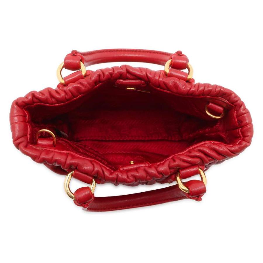 プラダ ハンドバッグ ギャザー ロゴ レザー BN2096 PRADA 2way 【安心