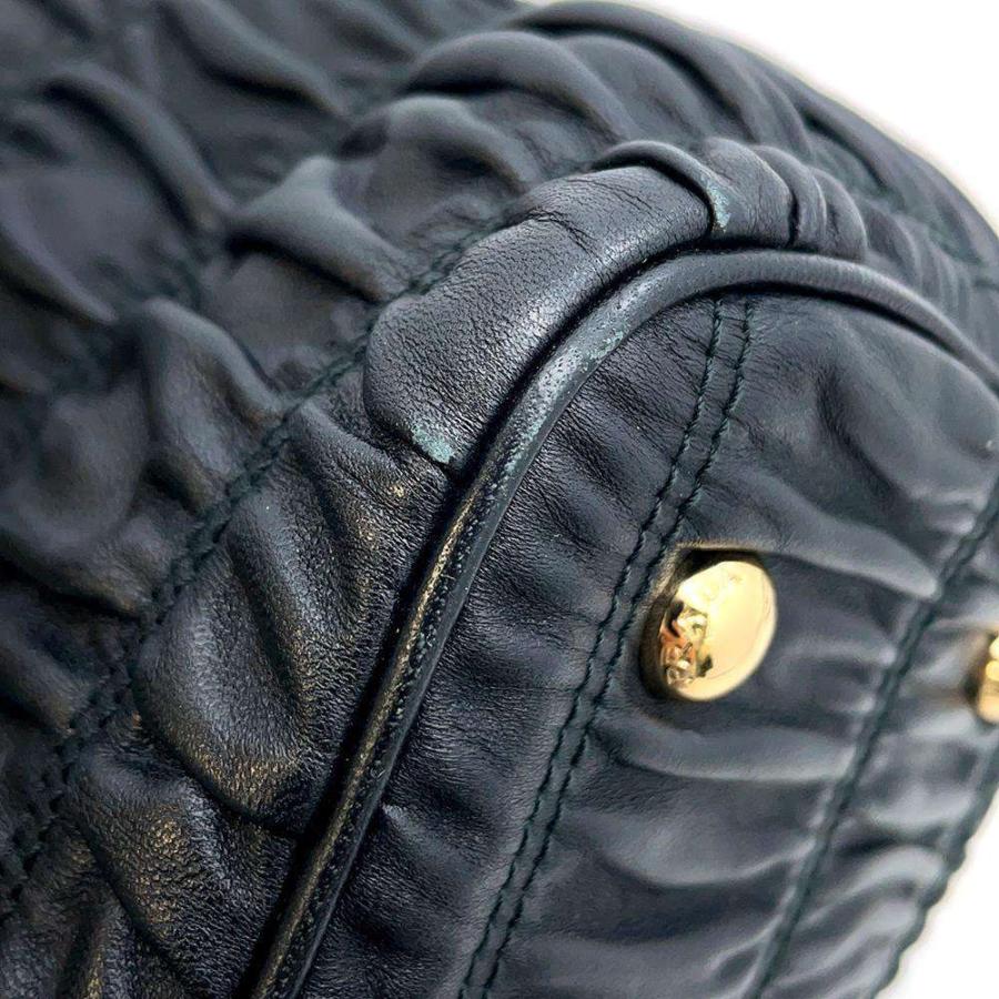 プラダ ハンドバッグ ギャザー レザー 1BA172 PRADA バッグ 2way