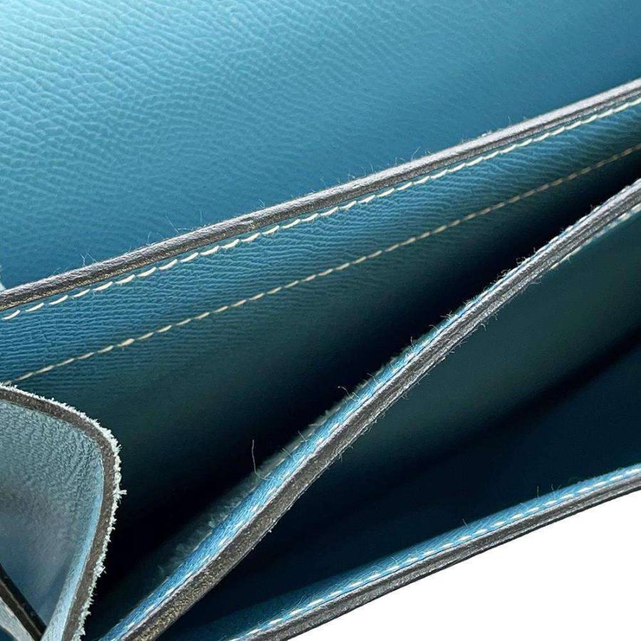 HERMES (エルメス) □ L刻印 ケリーデペッシュ38 ブルージーン エルメス ケリーデペッシュ 38 外縫い ブルージーン/シルバー金具