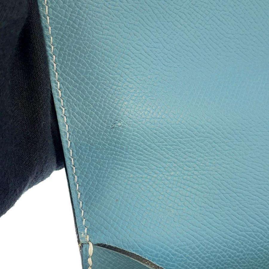 エルメス ケリーデペッシュ 38 外縫い ブルージーン/シルバー金具