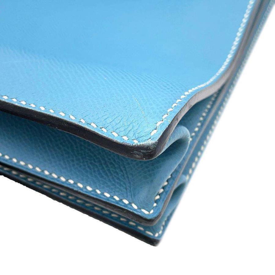 エルメス ケリーデペッシュ 38 外縫い ブルージーン/シルバー金具
