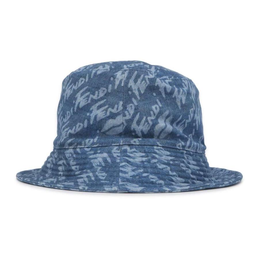 FENDI バケットハット Sサイズ フェンディ ハット デニム バケットハット コットン サイズ58 FXQ697