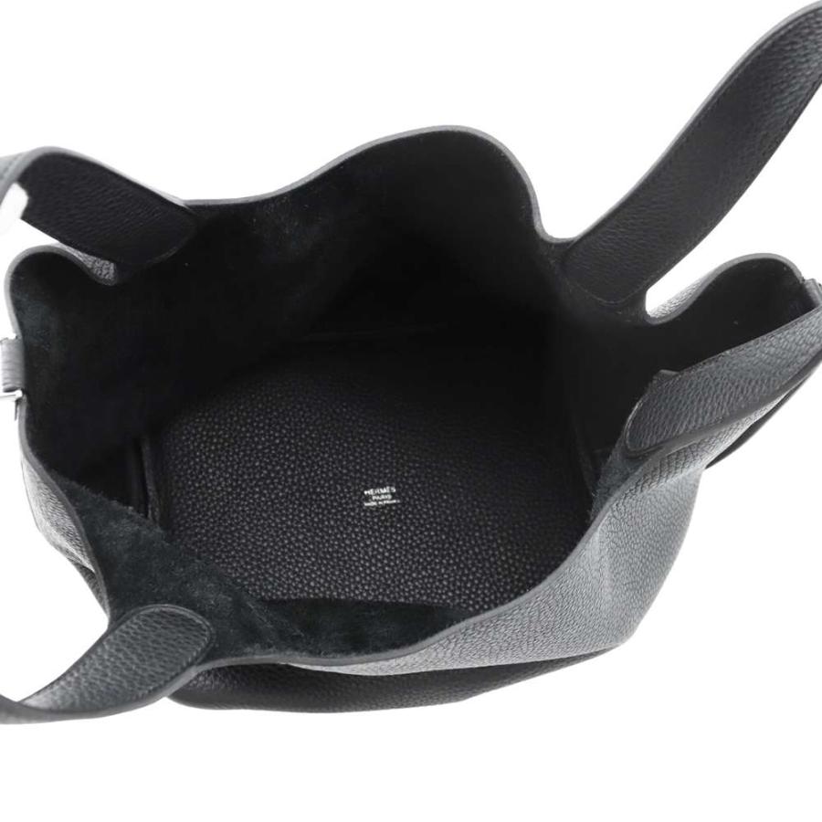エルメス ハンドバッグ ピコタンロックMM ブラック/シルバー金具