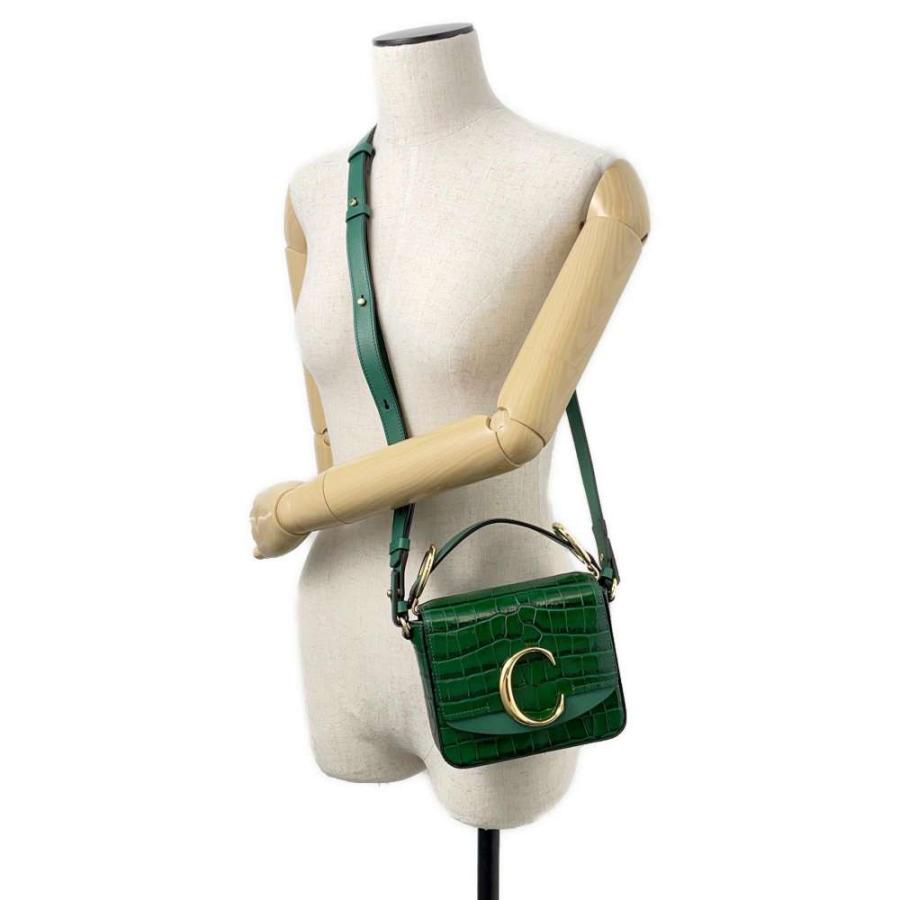 極美品✨Chloe クロエC クロコダイル型押し マイクロバッグ 本革