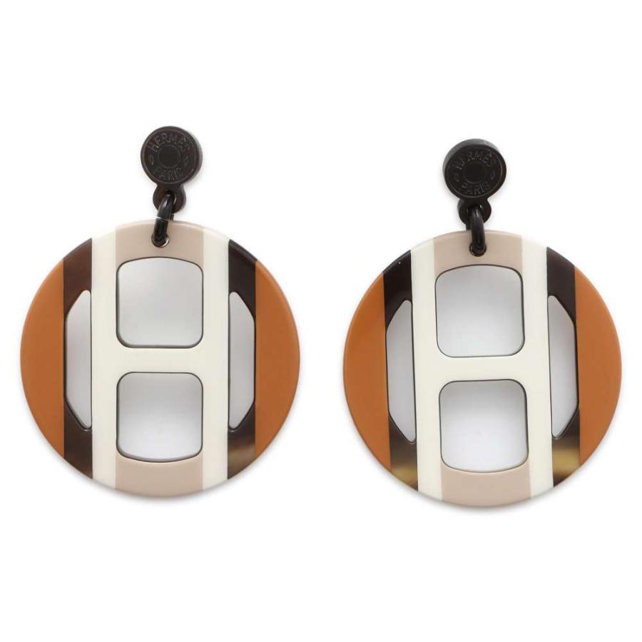 エルメス ピアス Hエキップ Equipe バッファローホーン HERMES 