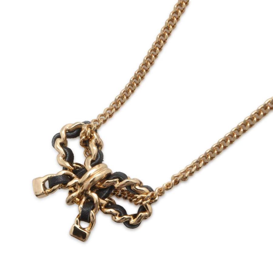 シャネル ネックレス リボン ココマーク レザー A22 A AB8992 CHANEL  