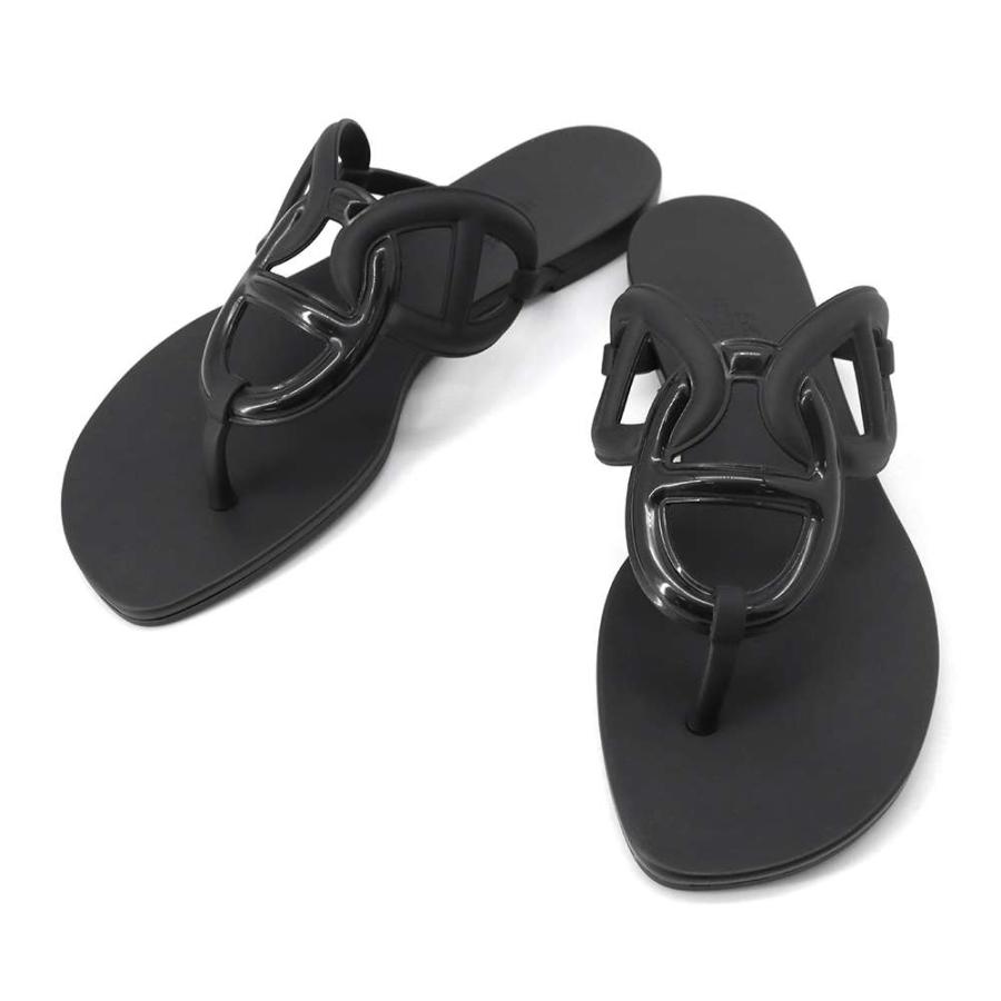 エルメス サンダル エジェリ Egerie レディースサイズ35 HERMES 靴 黒  