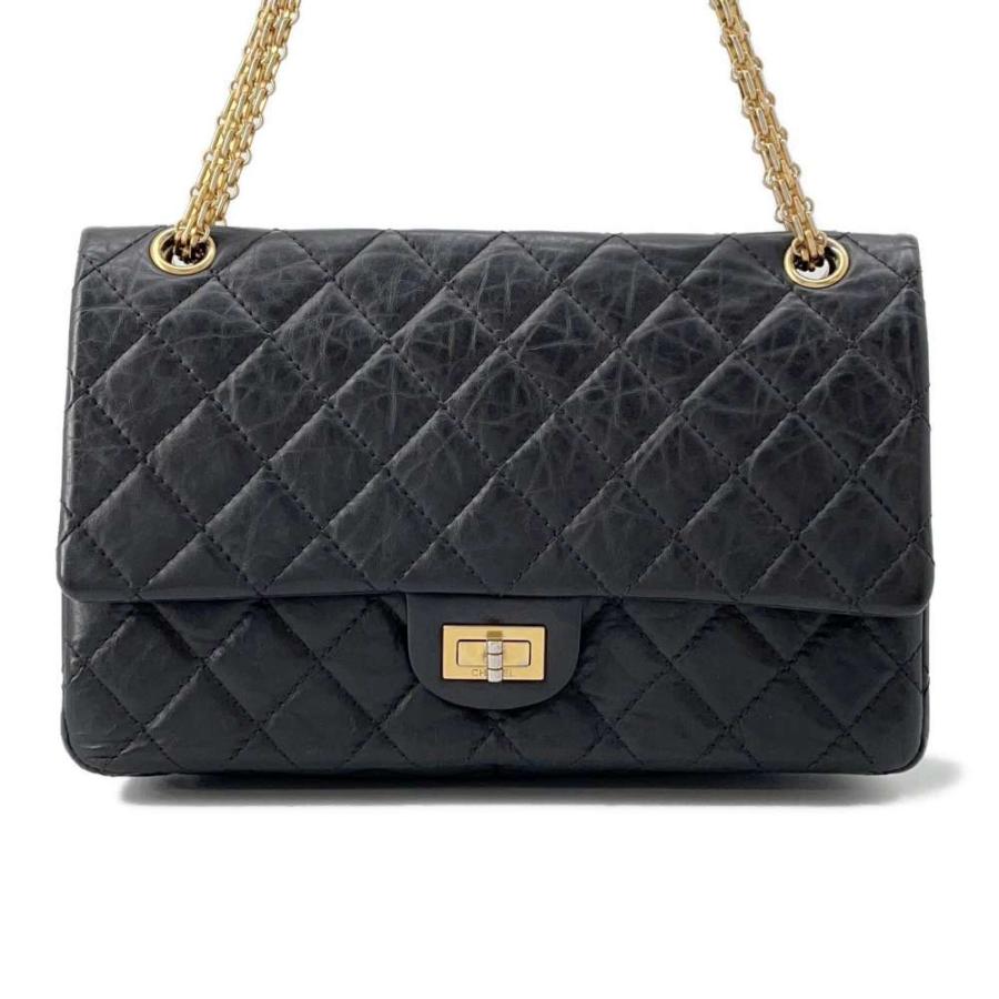 シャネル ショルダーバッグ A37587 黒 シャネル CHANEL 2.55Vステッチフラップバッグ A37587 ブラック