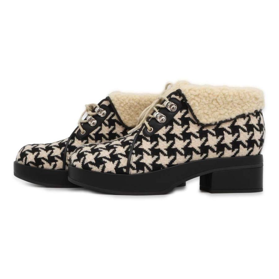 グッチ ブーツ 千鳥格子 ウール ボア レディースサイズ37 591039 GUCCI 