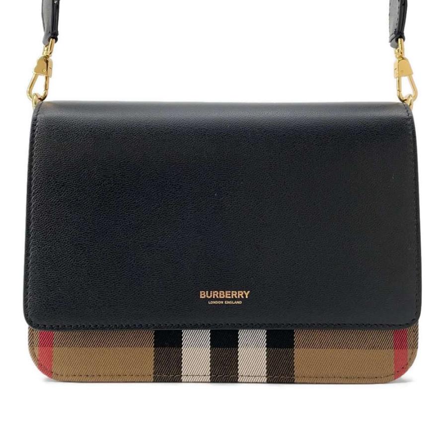 バーバリー ショルダーバッグ チェック キャンバス BURBERRY バッグ 黒