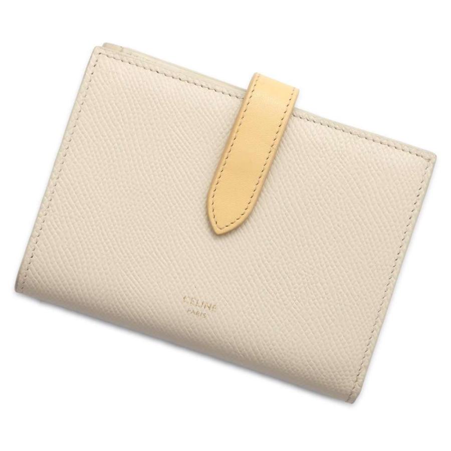 セリーヌ 二つ折り財布 ストラップ ウォレット ペブル ミディアム 