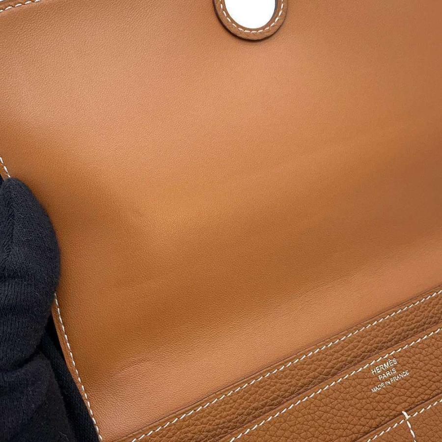 エルメス 長財布 ドゴンGM デュオ ゴールド/シルバー金具 トゴ Y刻印