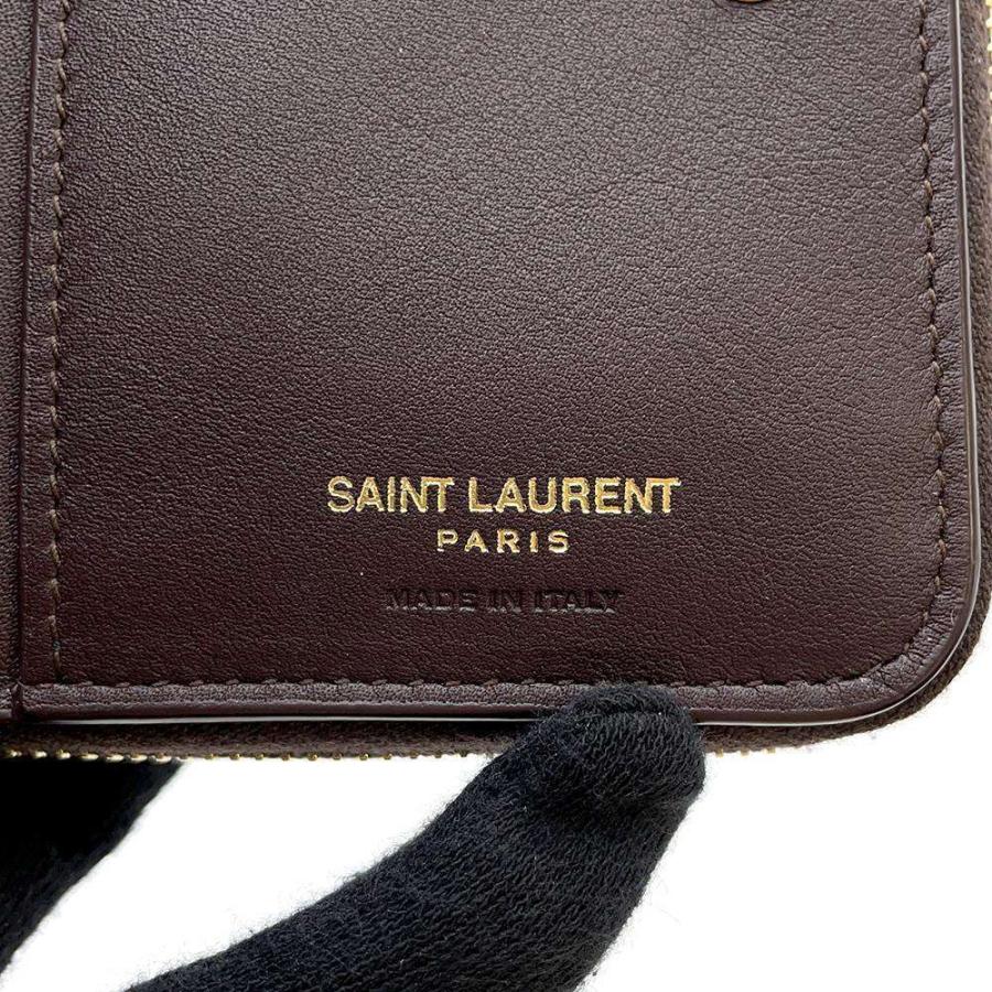 【美品】サンローランパリ YSLライン 二つ折り財布 670285 ブラック SAINT LAURENT PARIS】サンローランパリ『YSLライン ラージジップ