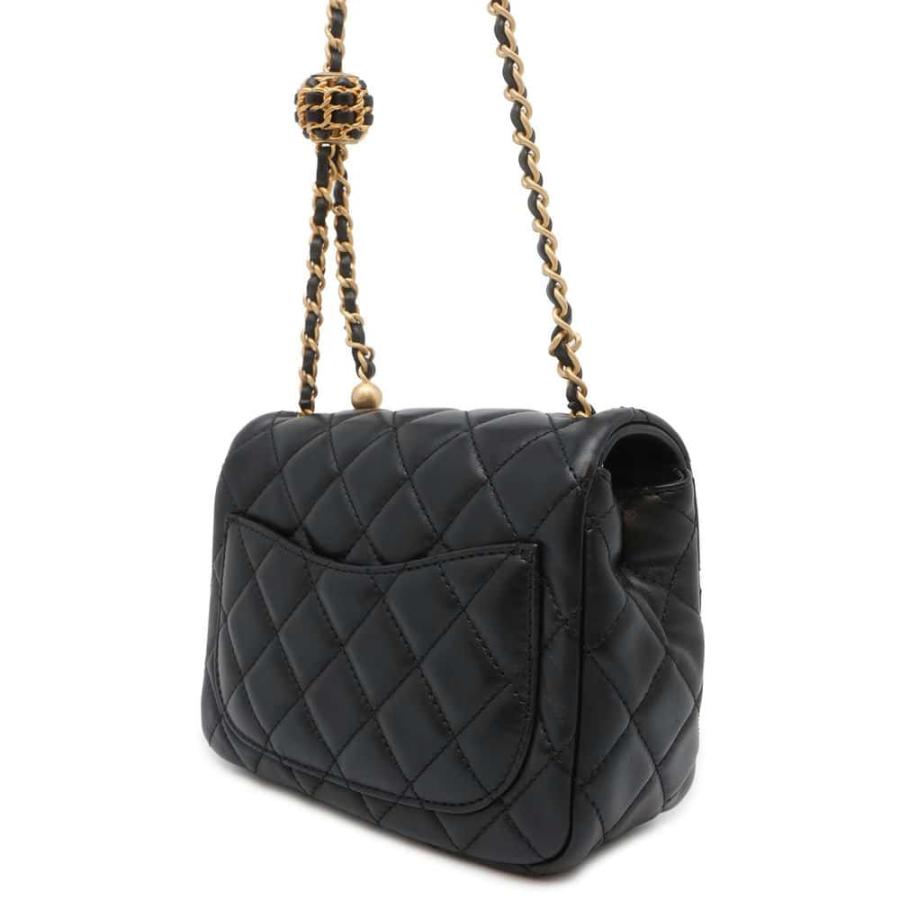 極美品 レア 正規 CHANEL シャネル 黒ラム CCミニショルダーバック シャネル チェーンショルダーバッグ ミニマトラッセ ラムスキン AS1786
