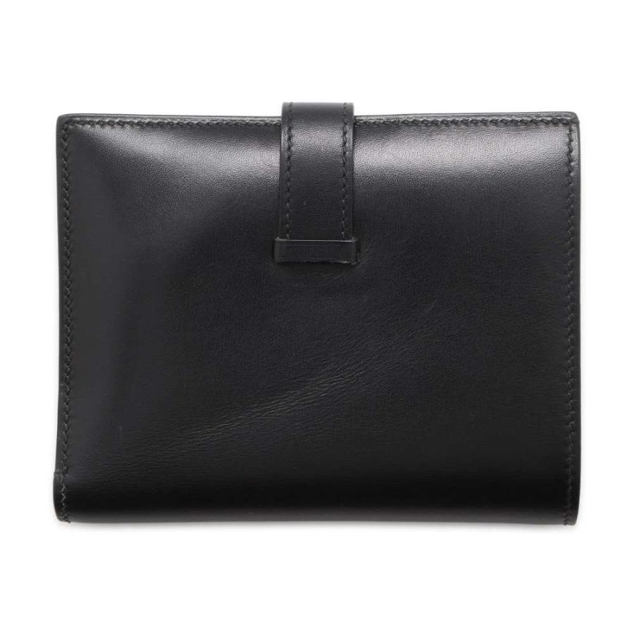 エルメス 二つ折り財布 ベアンコンパクト ブラック/シルバー金具