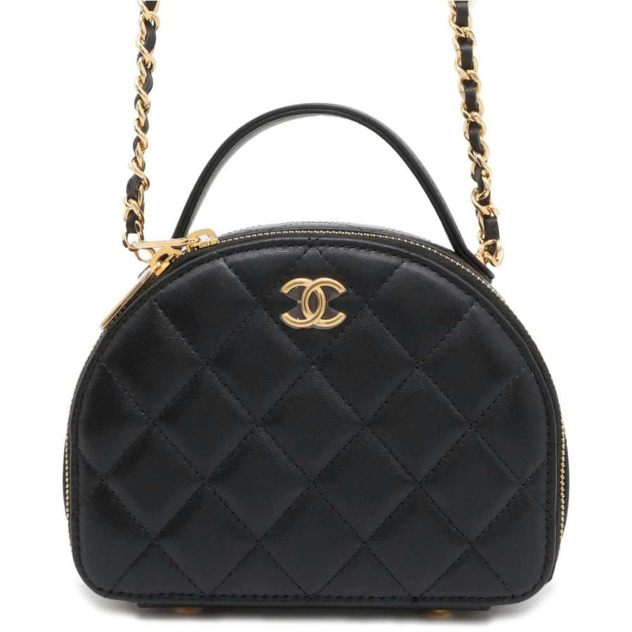 シャネル チェーンショルダーバッグ マトラッセ ココマーク ラムスキン  