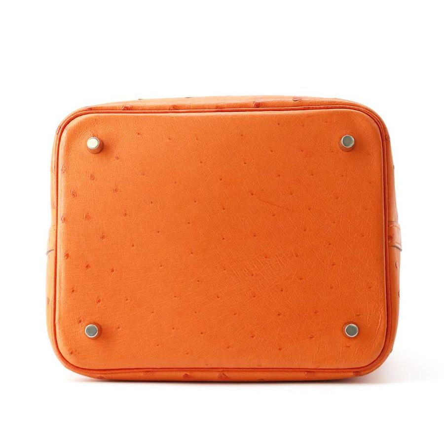 エルメス ハンドバッグ ピコタンロックMM タンジェリン/シルバー金具