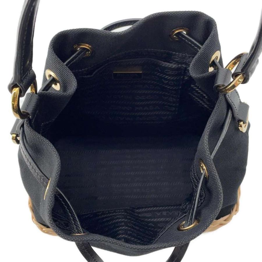 プラダ ハンドバッグ プラージュ ウィッカー かごバッグ キャンバス  