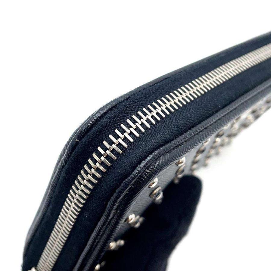 プラダ 長財布 ラウンドファスナー ビジュー スタッズ 1M0506 PRADA