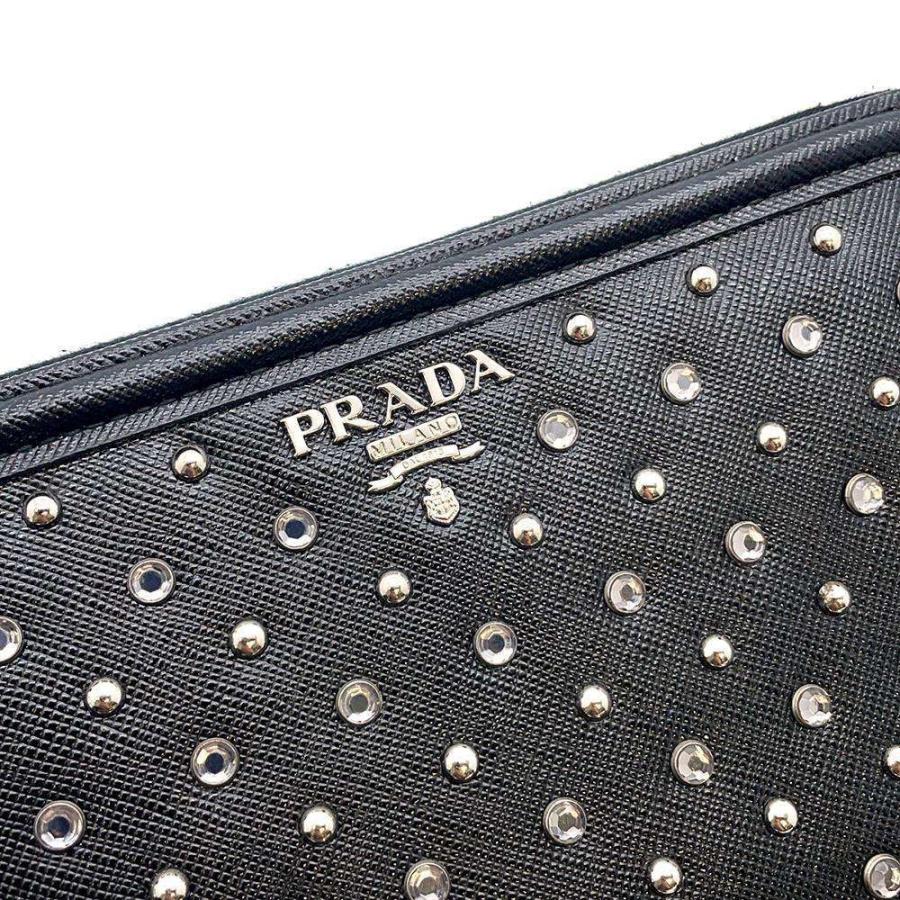プラダ 長財布 ラウンドファスナー ビジュー スタッズ 1M0506 PRADA