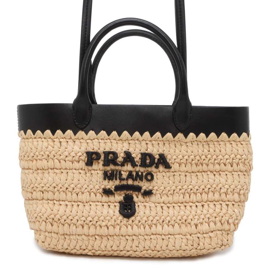 プラダ トートバッグ クロシェ ミニ ラフィア レザー 1BG501 PRADA