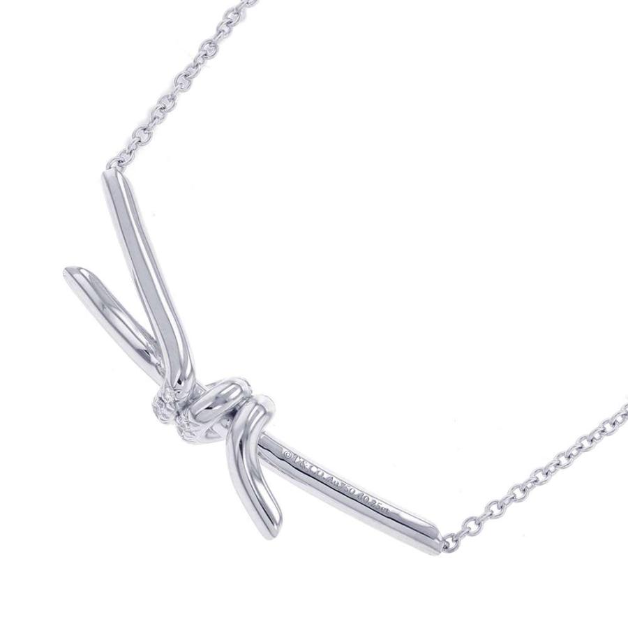 ティファニー ネックレス ノット ペンダント ダイヤモンド 計0.25ct