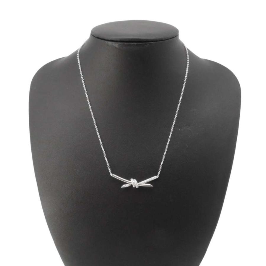 ティファニー ネックレス ノット ペンダント ダイヤモンド 計0.25ct
