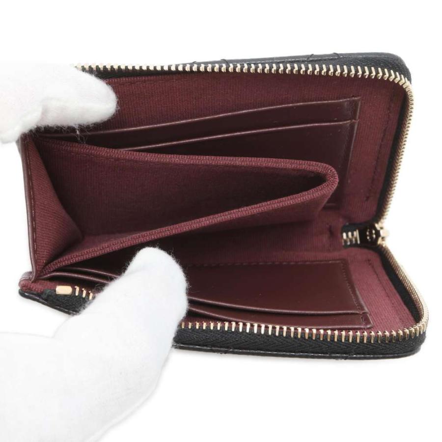 シャネル コインケース マトラッセ ココマーク キャビアスキン L字