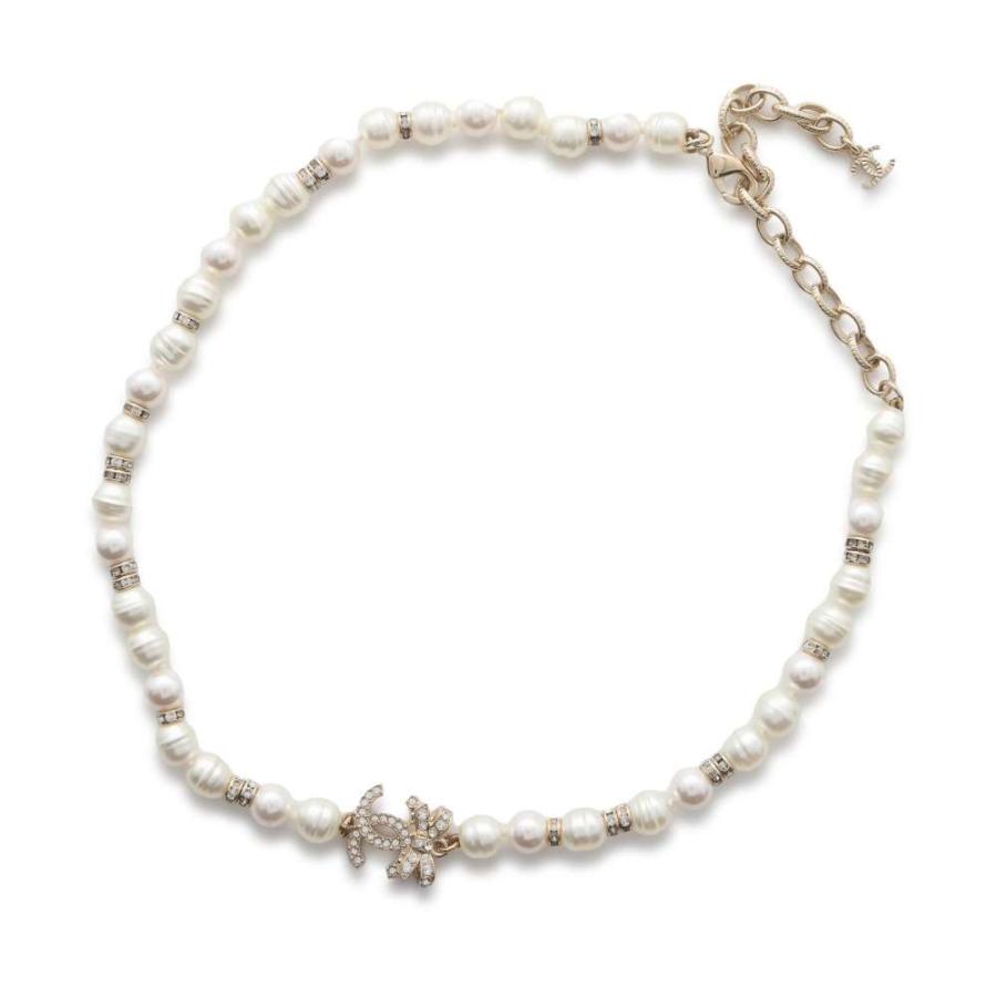 シャネル ネックレス リボン ココマーク フェイクパール ライン