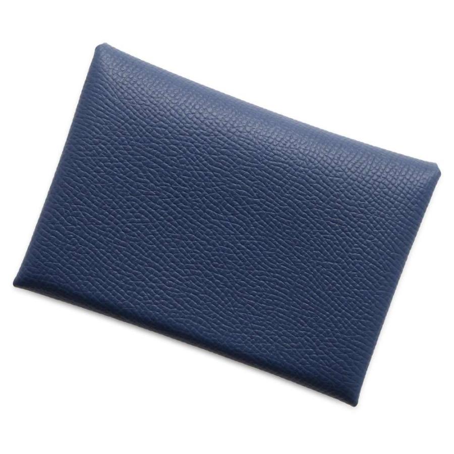 エルメス コインケース カルヴィ デュオ ブルーネイビー/シルバー金具