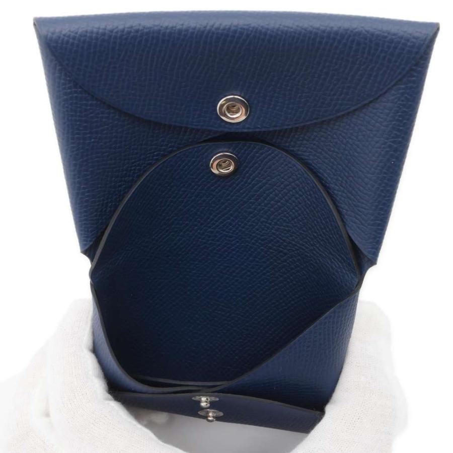 エルメス コインケース カルヴィ デュオ ブルーネイビー/シルバー金具