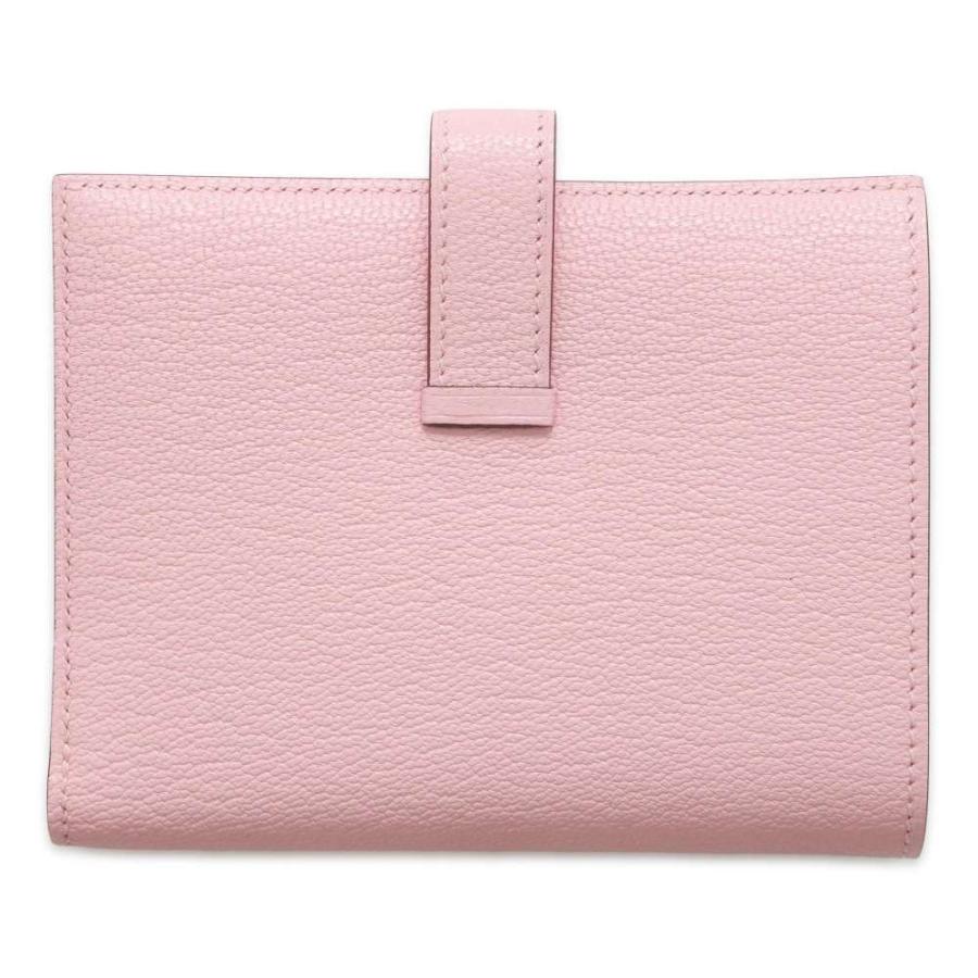 エルメス 二つ折り財布 ベアンコンパクト ローズサクラ/シルバー 
