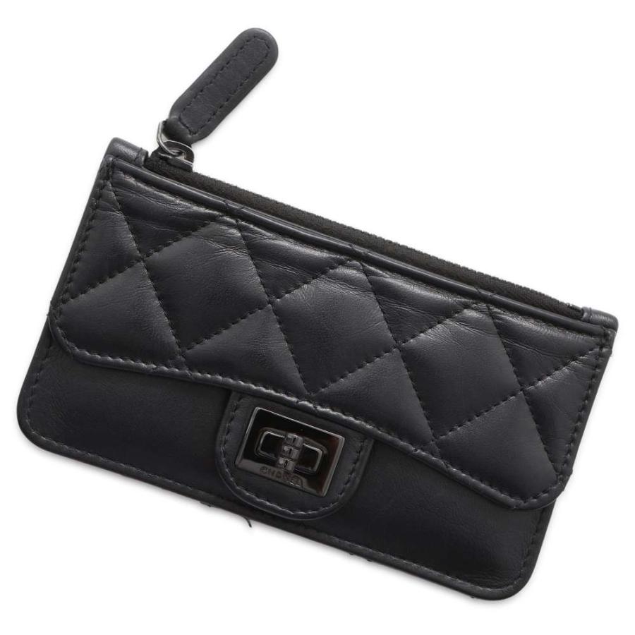 シャネル カードケース 2.55 マトラッセ カーフスキン CHANEL コイン 