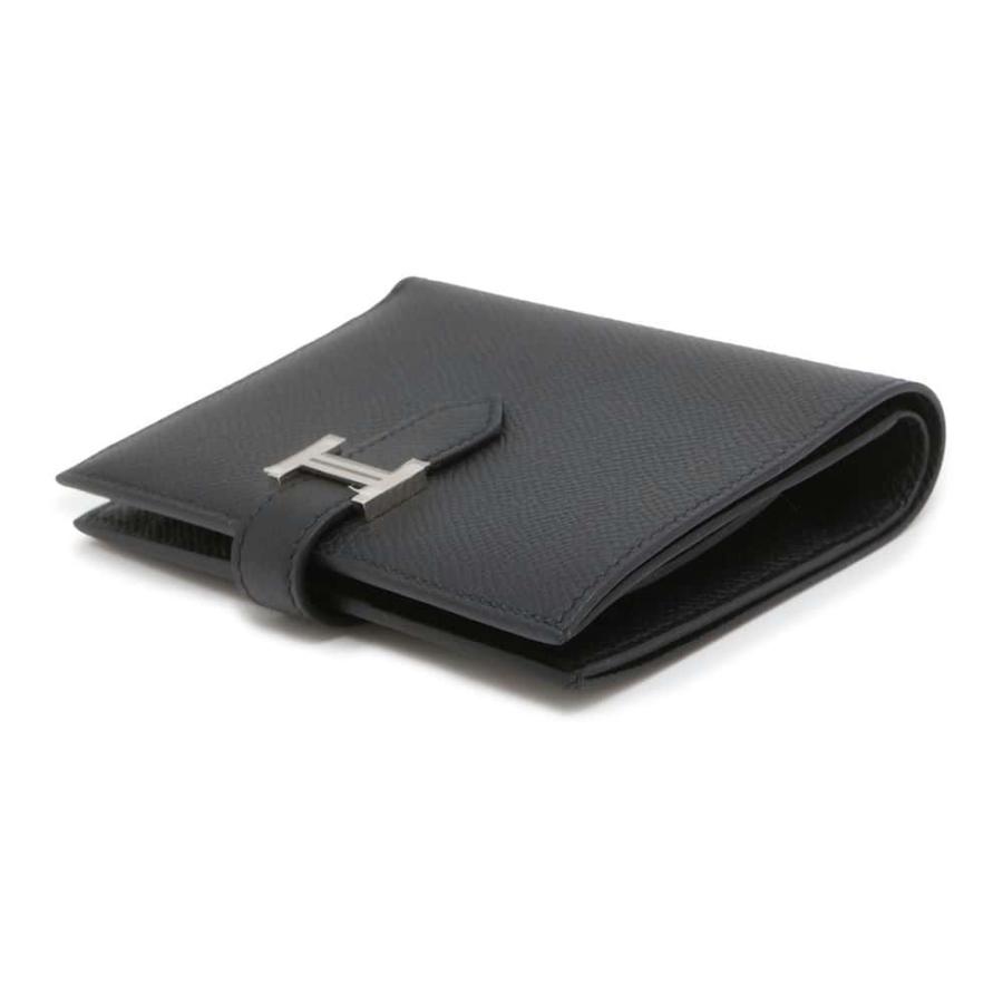 二つ折り財布 ベアンコンパクト ブラック/シルバー金具 エプソン 黒 ☆エルメス 二つ折り財布 ベアンコンパクト ブラック/シルバー金具