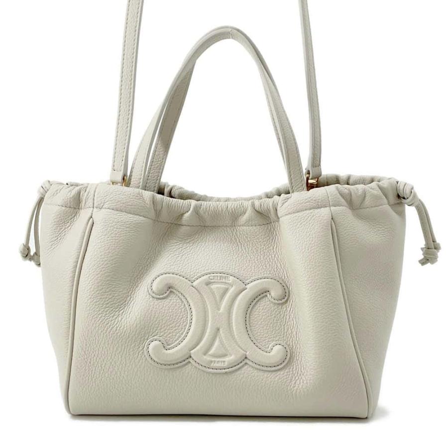未使用 展示品 セリーヌ CELINE スモール カバ ドローストリング キュイル トリオンフ 2way ハンド ショルダー バッグ レザー 90304522 CELINE（セリーヌ） ほぼ未使用 スモール カバ キュイル ドロー