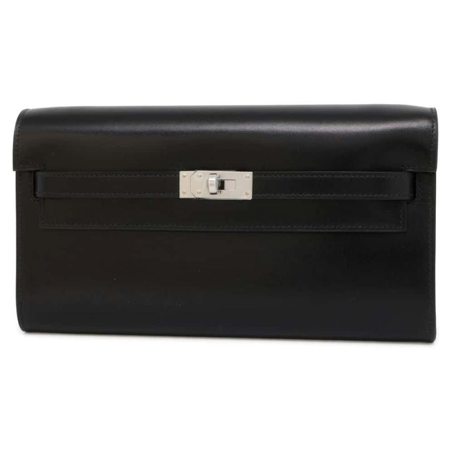 エルメスケリーウォレットロングブラックシルバー金具