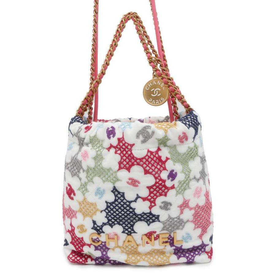 シャネル ハンドバッグ CHANEL 22 ミニ ココマーク レースパッチワーク 