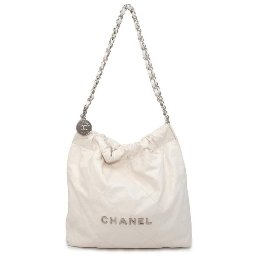 シャネル ハンドバッグ CHANEL 22 マトラッセ スモール シャイニーカーフスキン AS3260 CHANEL ポーチ付き 白 シャネル ハンドバッグ CHANEL 22 マトラッセ スモール シャイニー