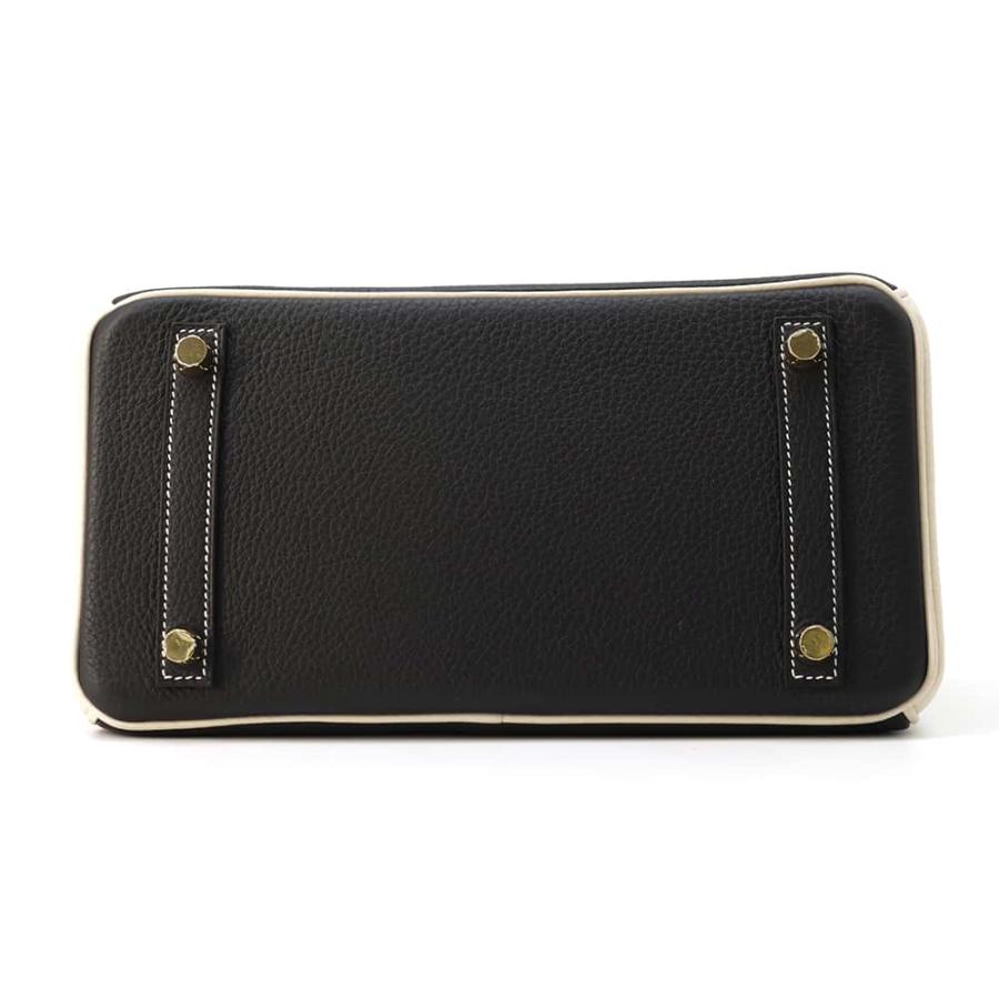 エルメス バーキン25 ブラック/クレ/シャンパンゴールド金具 トゴ U