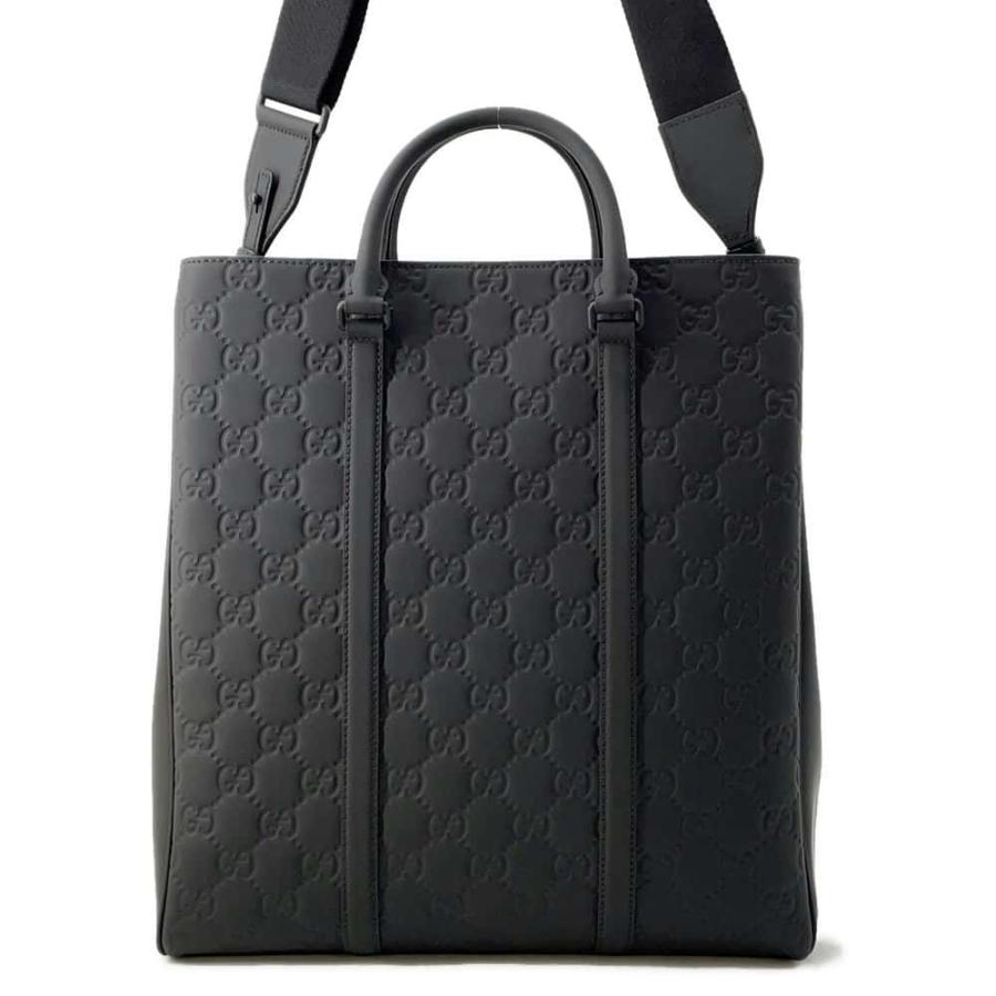 【正規品】グッチ GUCCI トートバッグ GGキャンバス レザー 黒 A4可能 グッチ トートバッグ GG ラバーエフェクト レザー 771238 GUCCI 2way