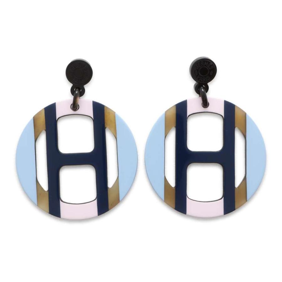 エルメス ピアス Hエキップ Equipe バッファローホーン HERMES 