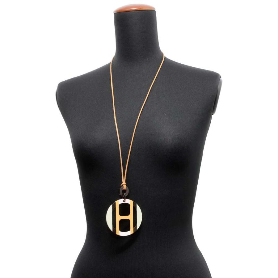 エルメス ネックレス Hエキップ Equipe バッファローホーン HERMES