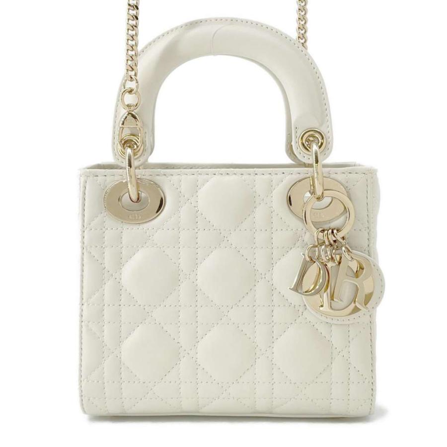 【希少】Christian Dior レディ ディオール ハンドバッグ 白 クリスチャン・ディオール ハンドバッグ レディディオール カナージュ