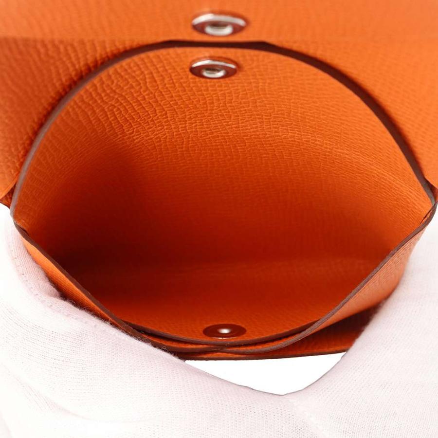 エルメス カルヴィ デュオ ヴォーエプソン コインケース オレンジ U刻印